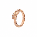 Serpenti Viper Ring in 18 kt Rose Gold with Pavé Diamonds