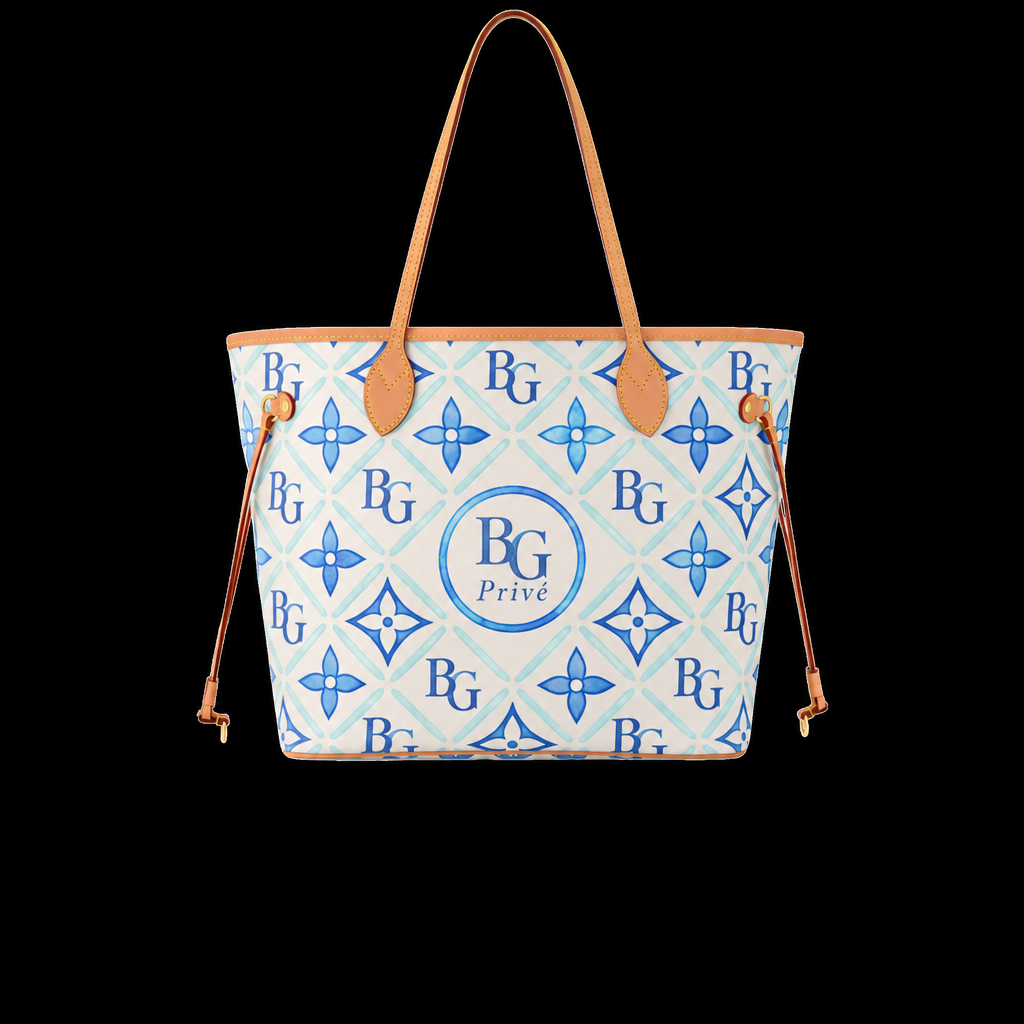 Neverfull MM By The Pool Lagoon Blue Monogram Tiles Canvas