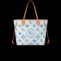 Neverfull MM By The Pool Lagoon Blue Monogram Tiles Canvas