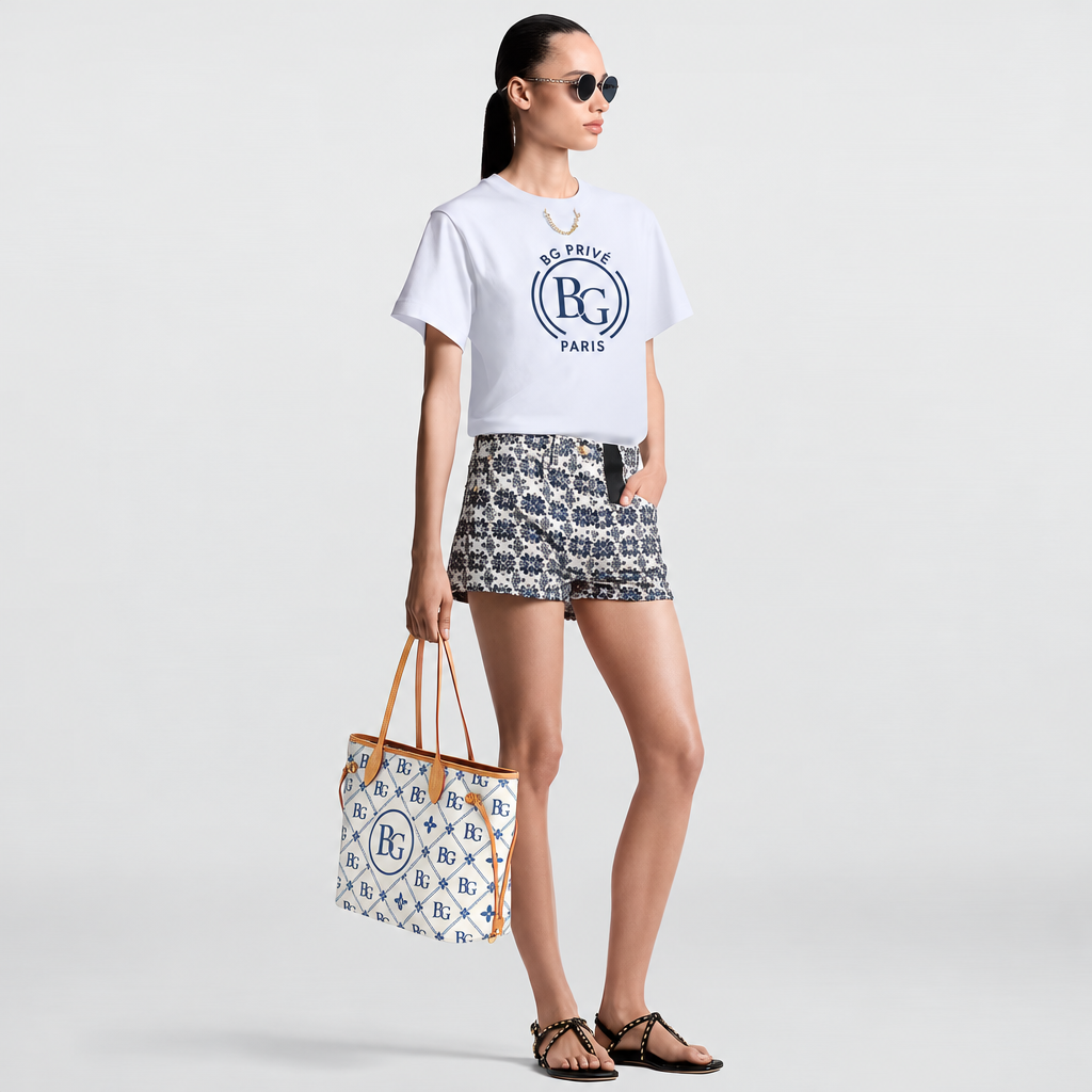 Neverfull MM By The Pool Lagoon Blue Monogram Tiles Canvas
