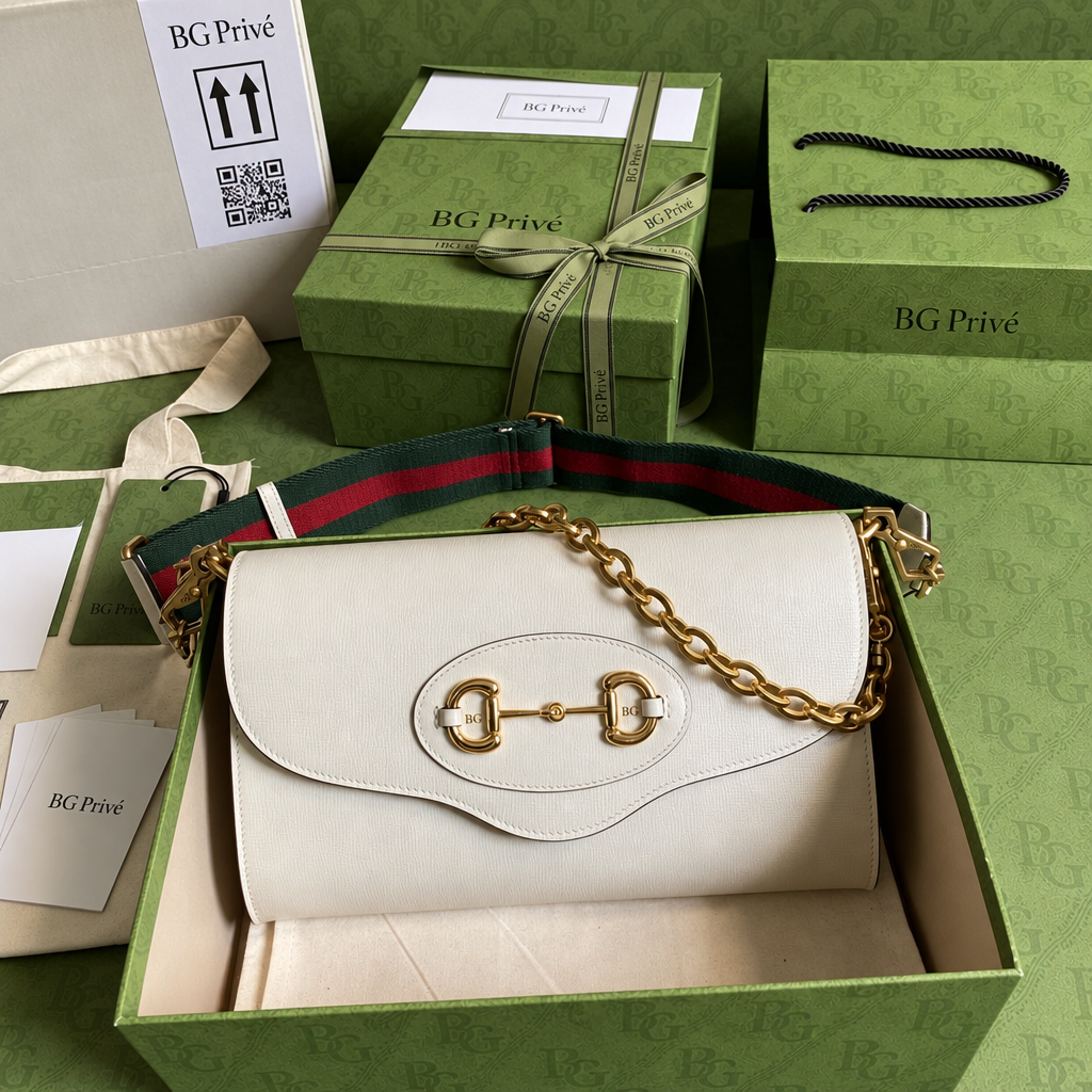 Horsebit 1955 Small Bag in White Leather 677286 18YSX