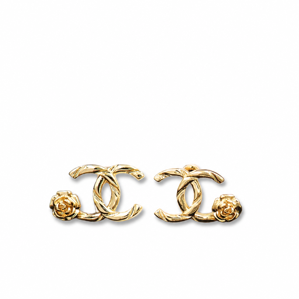 Earrings 22A Camellia Gold Studs