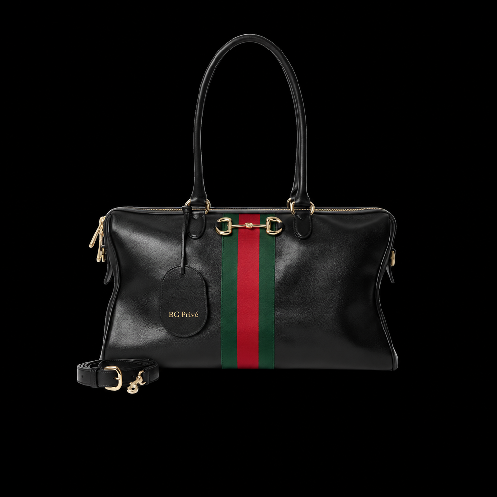 Boston Bag Borsetto Large in Black Leather