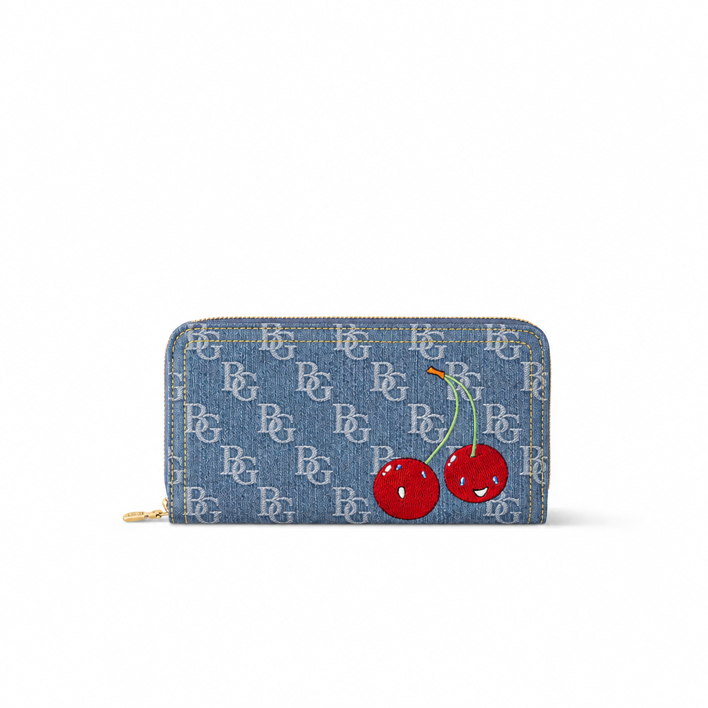Zippy Wallet x TM Monogram Cherry Denim M23161