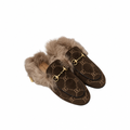 Princetown Fur-Lined Velvet Mule Loafer
