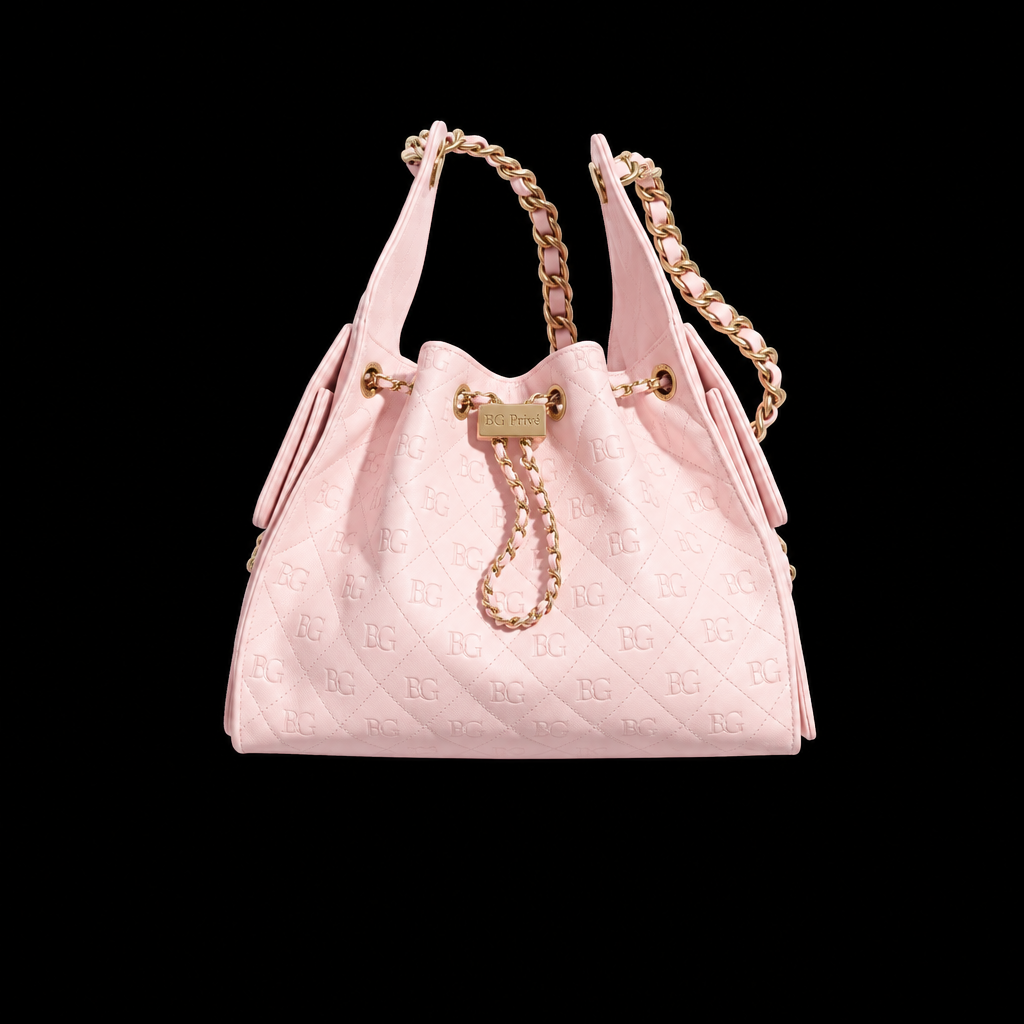 25 Small Handbag in Light Pink Grained Calfskin