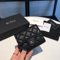 Classic Small Flap Wallet Black Quilted Leather AP0231