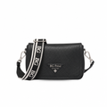 Flou Black Leather Shoulder Bag 1BD314