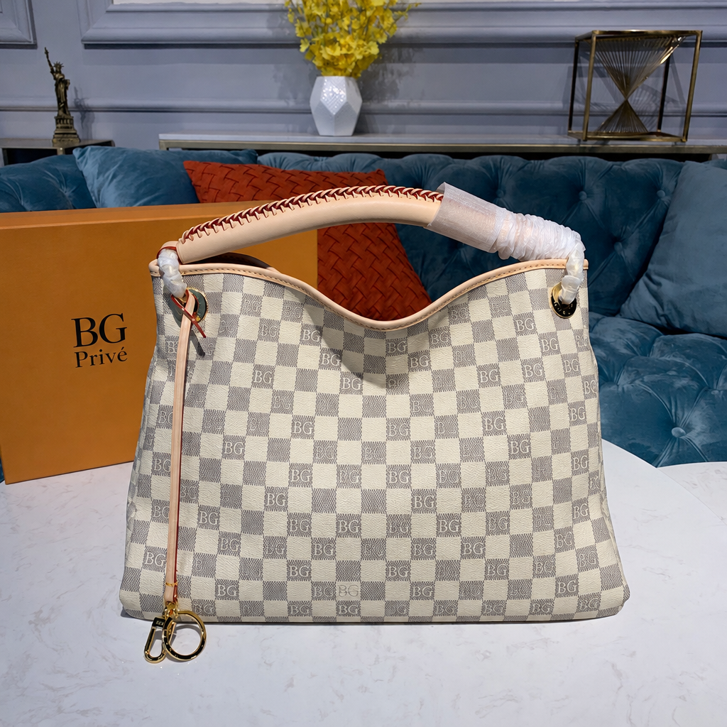 Artsy MM Damier Azur Open-Top Hobo Bag