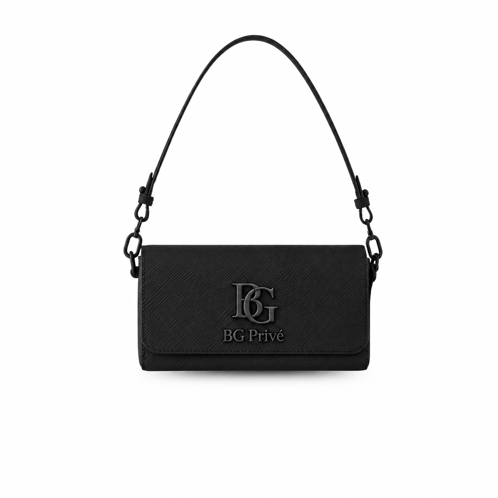 Twist West All Black Epi Leather Shoulder Bag