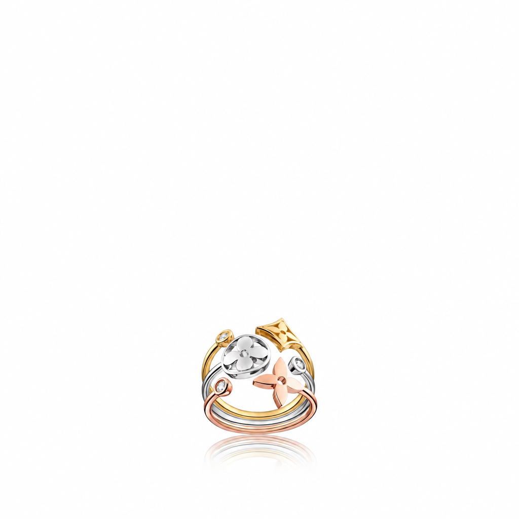 Idylle Blossom Ring, 3 Golds and Diamonds – Q9F15Z