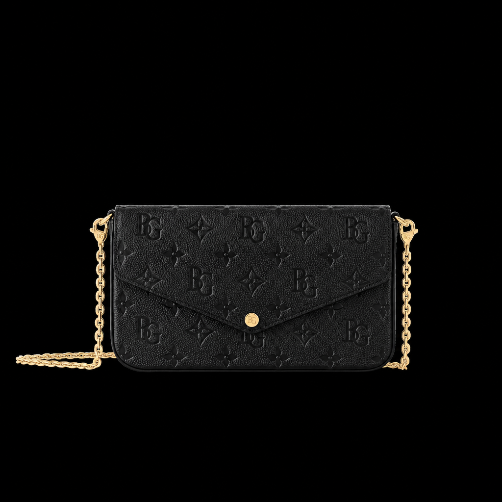 Felicie Pochette in Black Monogram Empreinte Leather