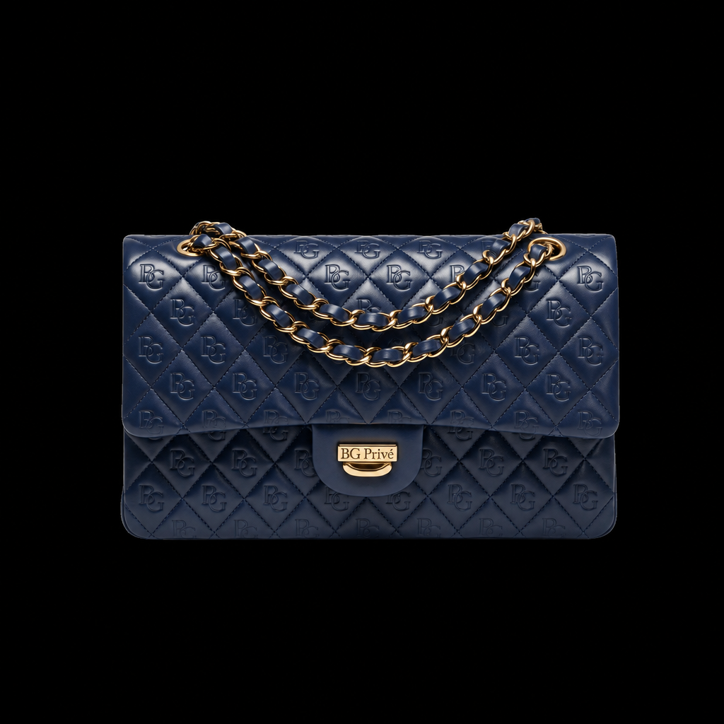 Classic Flap Medium Handbag – Dark Navy Blue Gold-Tone Hardware