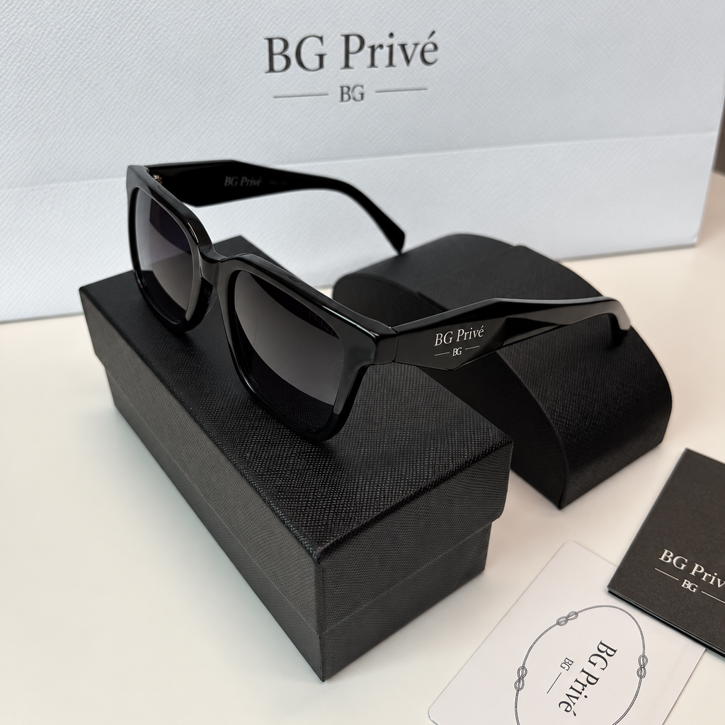 Symbole Sunglasses – Black Acetate with Gray Gradient Lenses