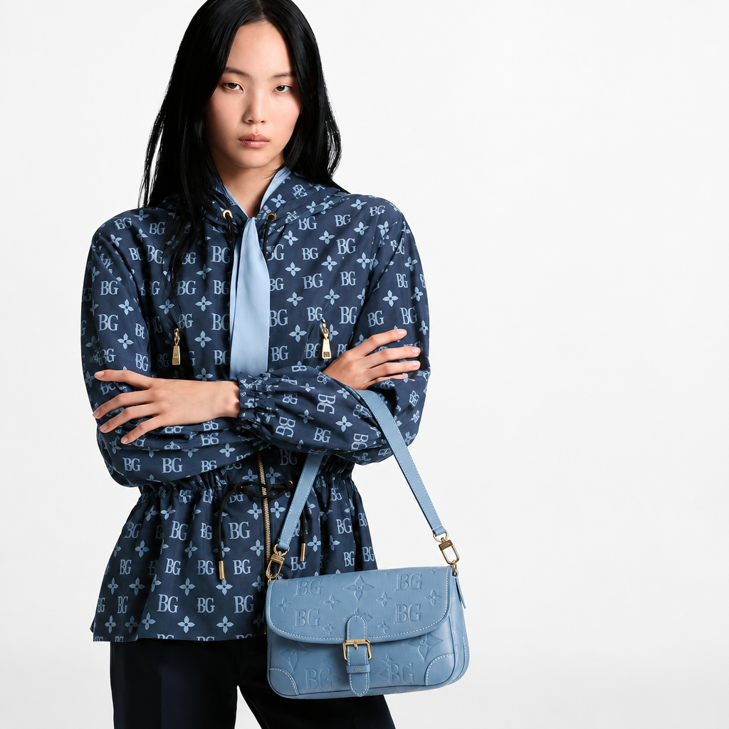Diane Bag in Blue Jean Monogram Empreinte Leather