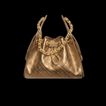 25 Bag Small Handbag in Dark Golden Metallic Calfskin
