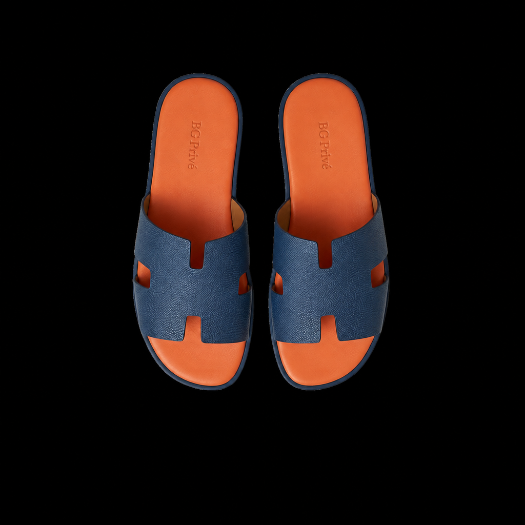 Izmir Sandal for Men – Blue with Orange Footbed