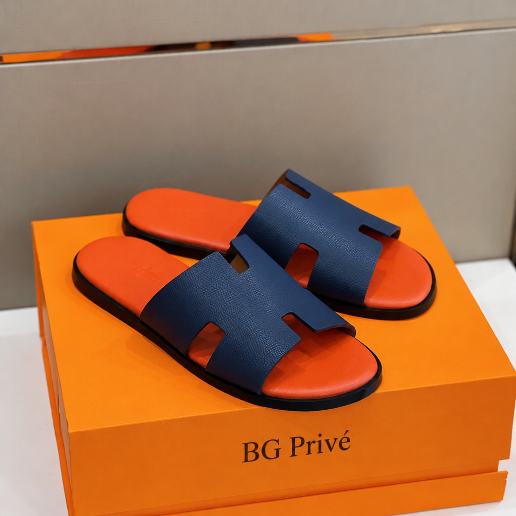 Izmir Sandal for Men – Blue with Orange Footbed