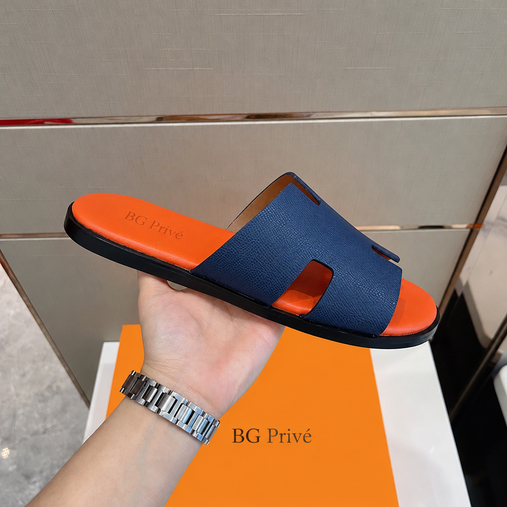 Izmir Sandal for Men – Blue with Orange Footbed