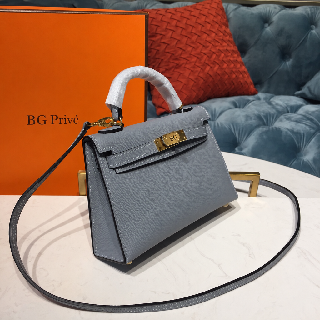 Mini Kelly II Sellier 20 Bag in Pale Blue-Gray