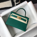 Mini Kelly II 20 Sellier Green with Gold-Tone Hardware