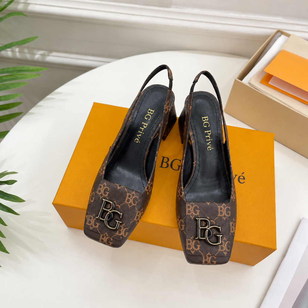 Shake pump Brown Monogram Slingback EU 36