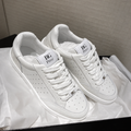22P Flat Lace-Up Sneakers in White and Black