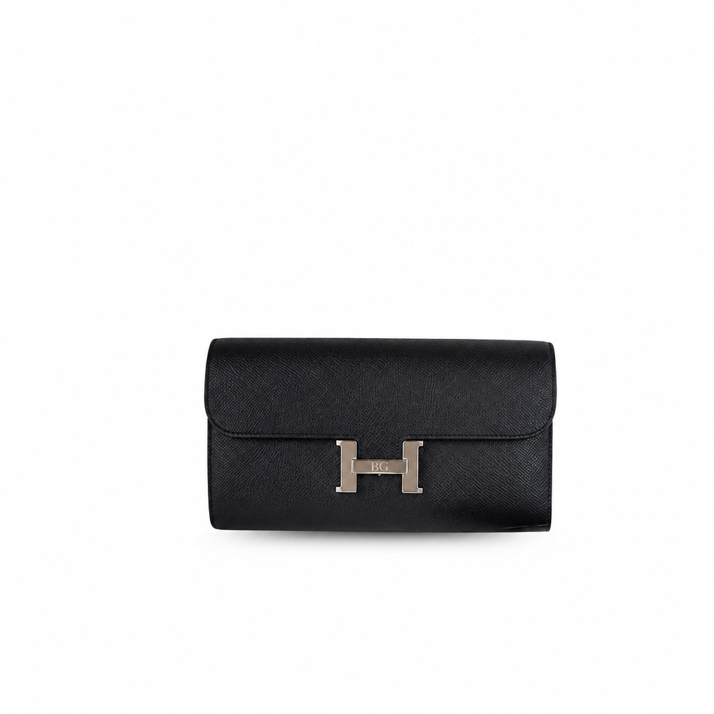 Constance Long Wallet in Black Epsom Calfskin