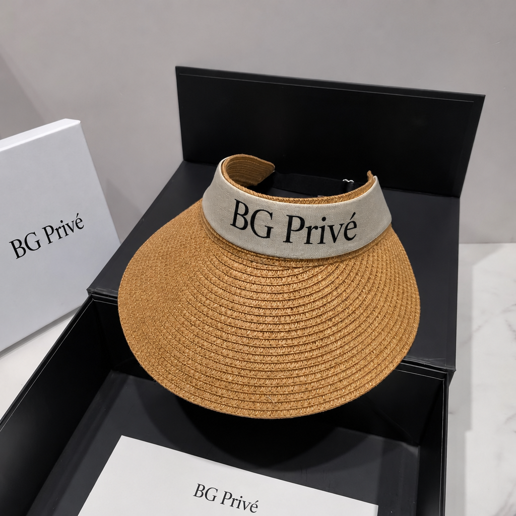 Sun Visor with Triomphe Logo and Wide Woven Brim