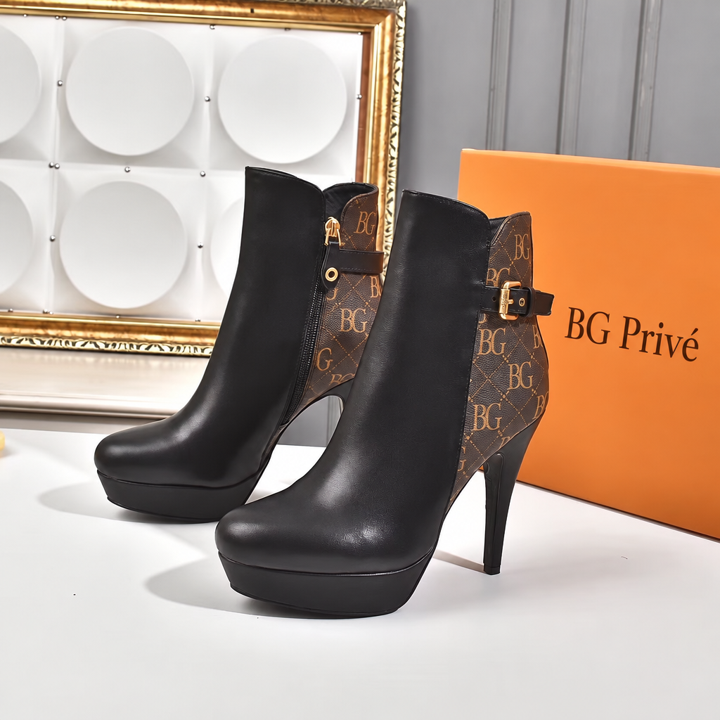 Afterglow Platform Ankle Boots in Black
