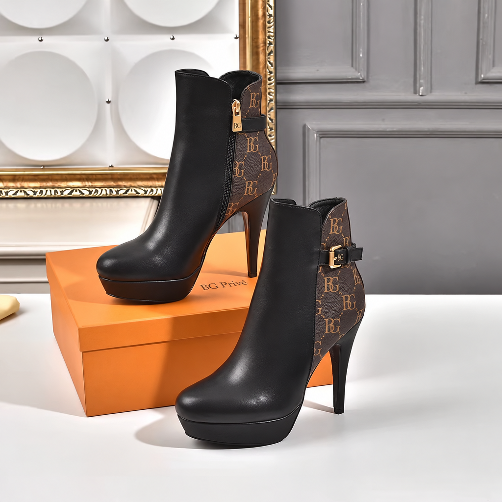 Afterglow Platform Ankle Boots in Black