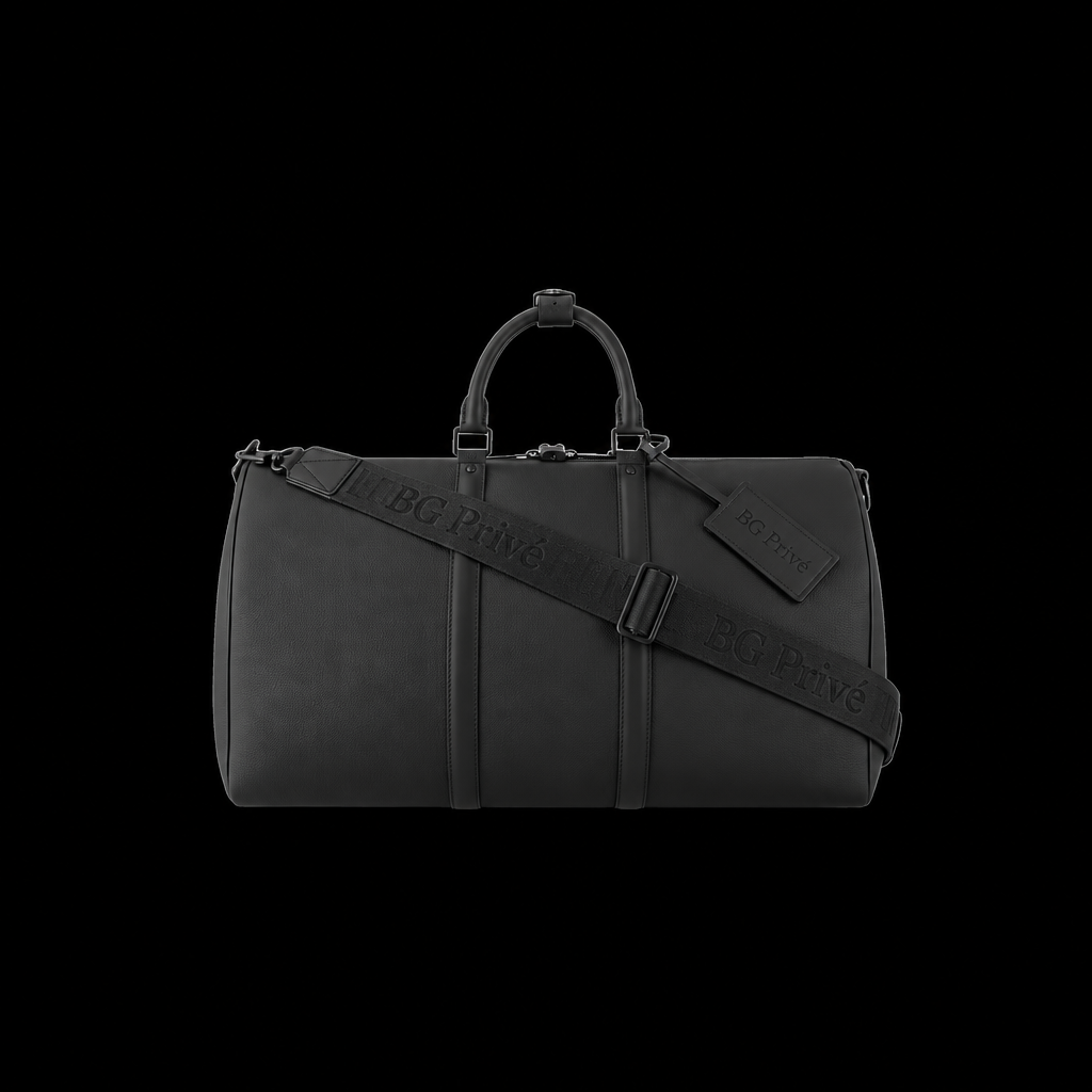 Keepall 50 Bandoulière Aerogram Black Leather Bag
