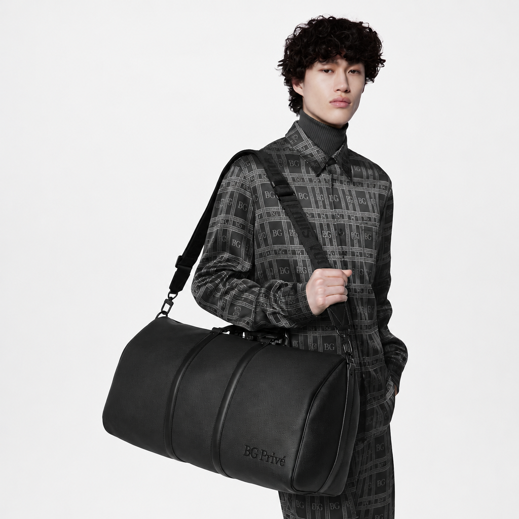 Keepall 50 Bandoulière Aerogram Black Leather Bag