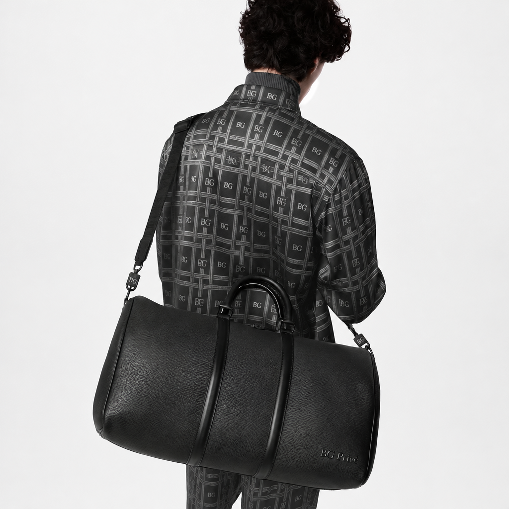 Keepall 50 Bandoulière Aerogram Black Leather Bag