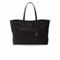 Re-Edition 1978 Large Re-Nylon and Saffiano Leather Tote Bag in Black