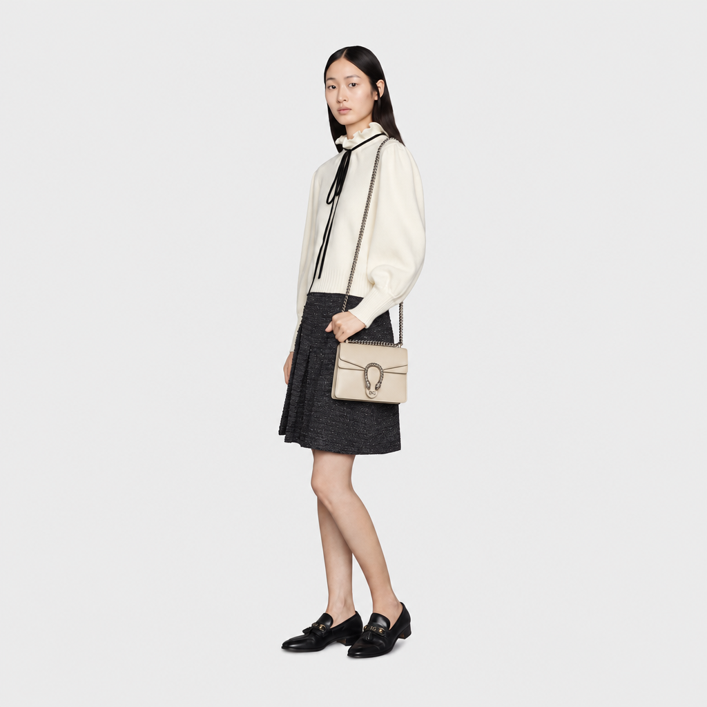 Dionysus Bag Mini Shoulder Bag in White Leather