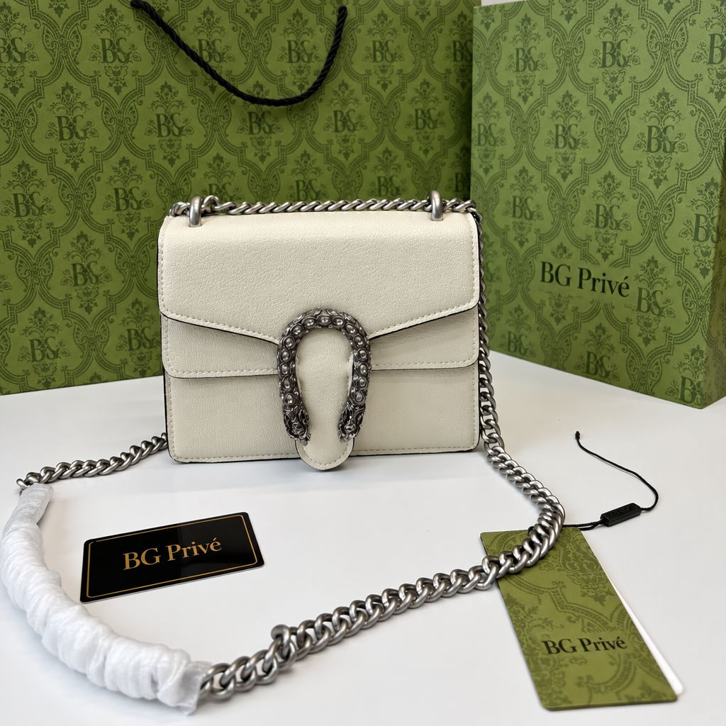 Dionysus Bag Mini Shoulder Bag in White Leather