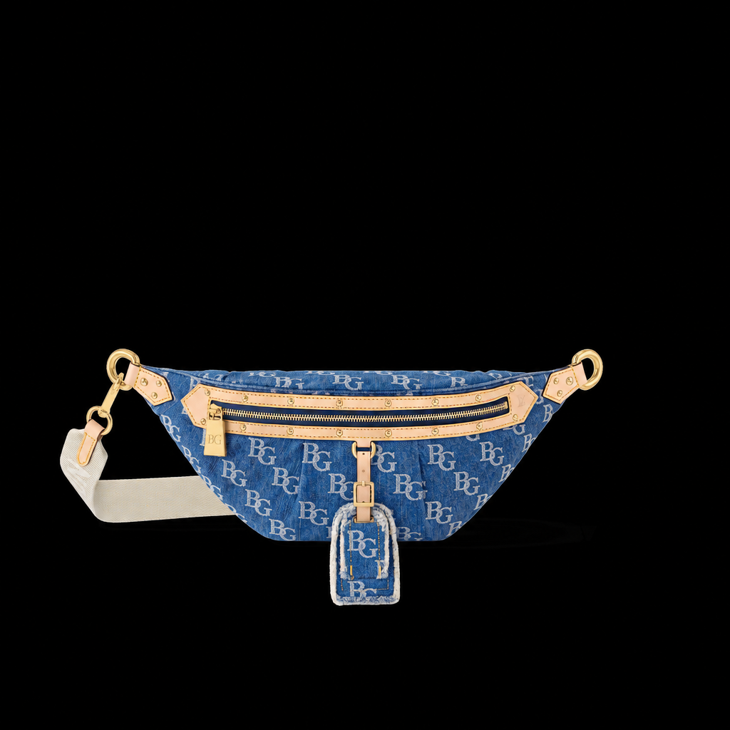 High Rise Bumbag in Monogram Denim Blue