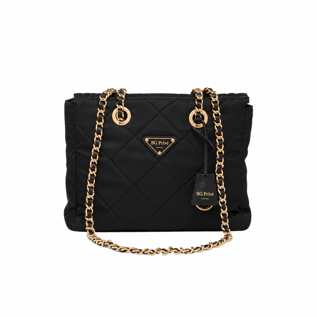 Re-Edition 1995 Chaîne Re-Nylon Tote Bag in Black