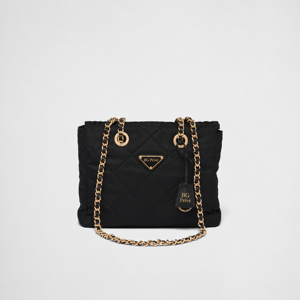 Re-Edition 1995 Chaîne Re-Nylon Tote Bag in Black