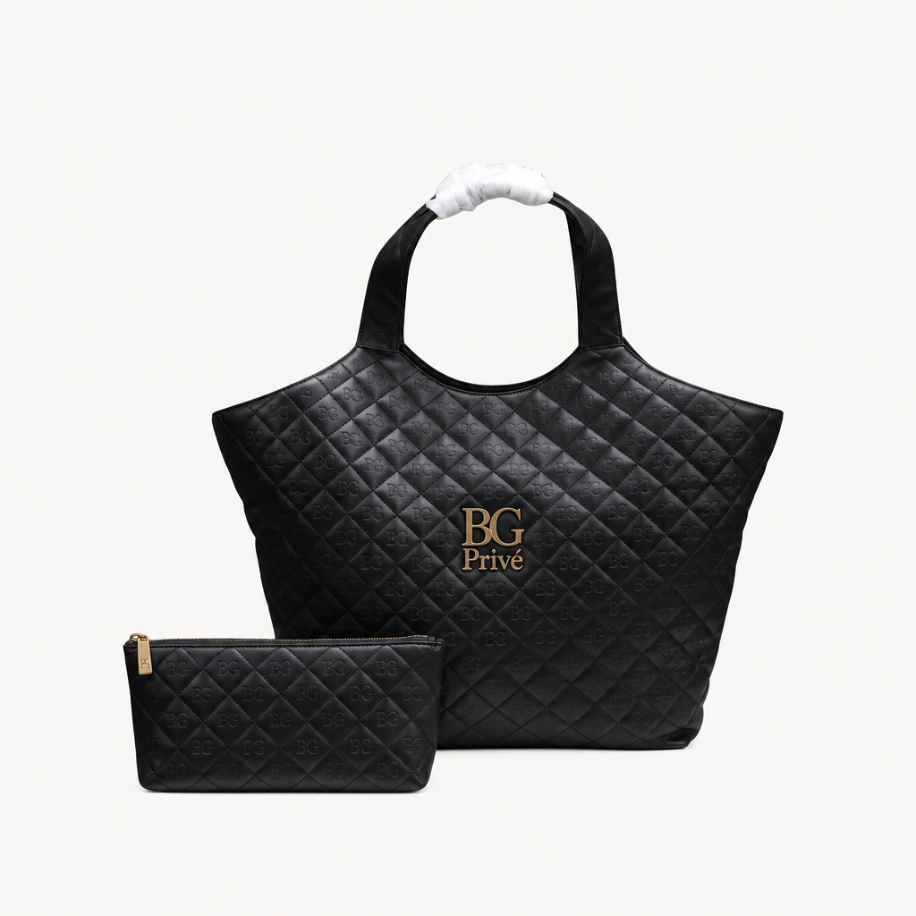 Icare Maxi Shopping Bag in Black Quilted Lambskin