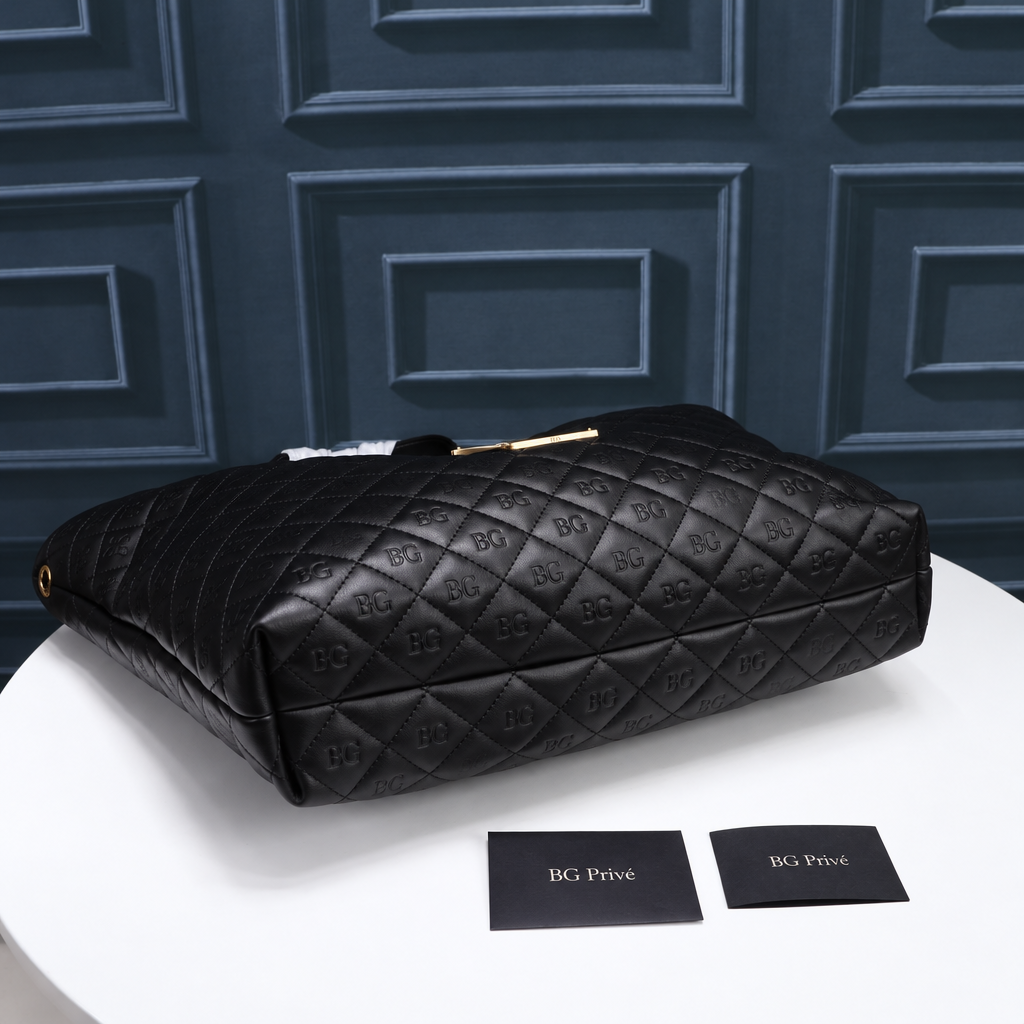 Icare Maxi Shopping Bag in Black Quilted Lambskin
