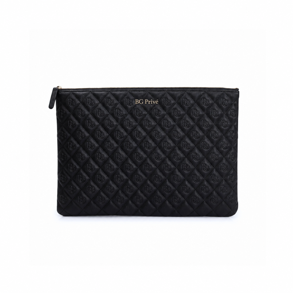 O-Case Medium Classic Zip Pouch in Black Caviar Leather