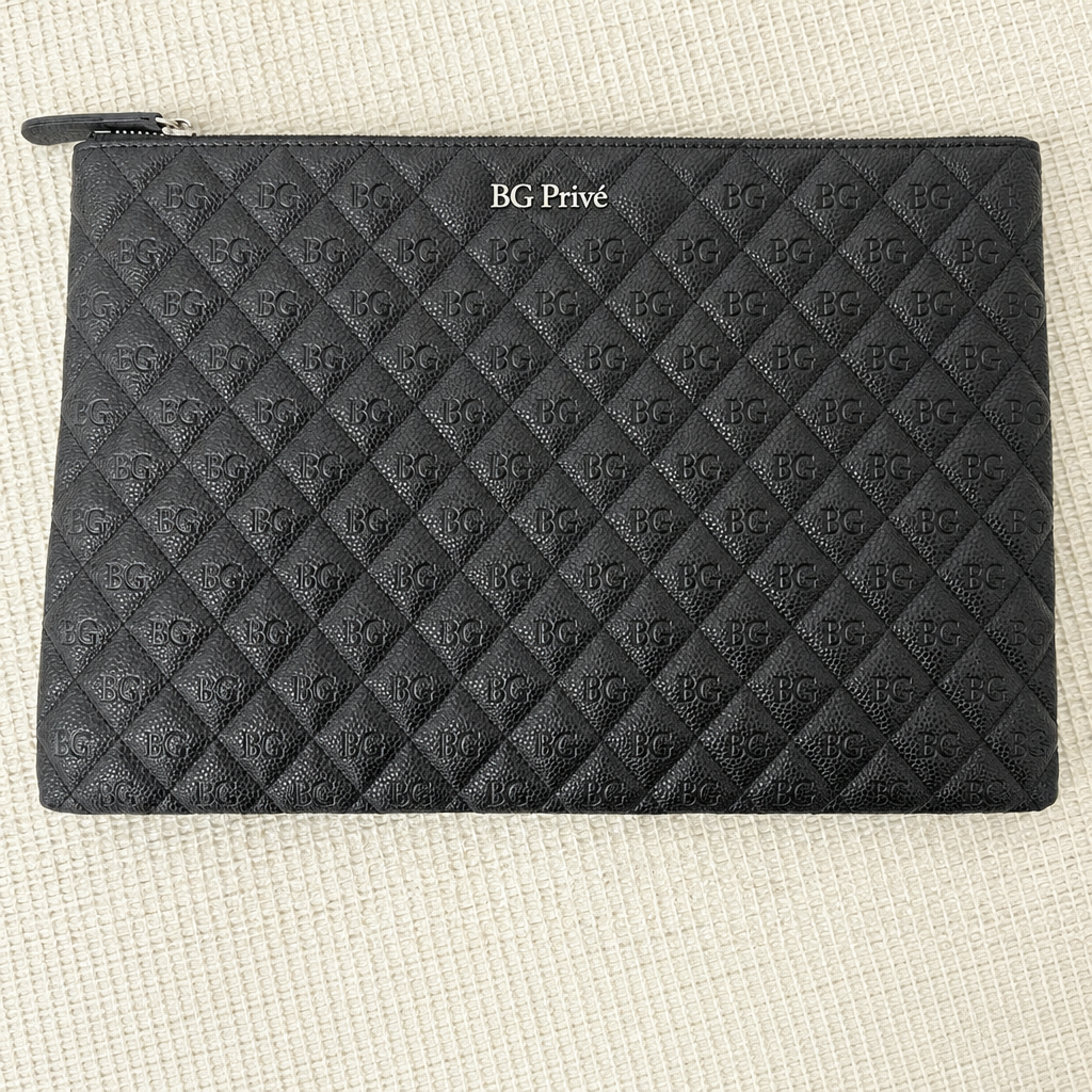 O-Case Medium Classic Zip Pouch in Black Caviar Leather