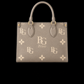 OnTheGo PM Bag in Tourterelle/Crème Bicolor Monogram Empreinte Leather