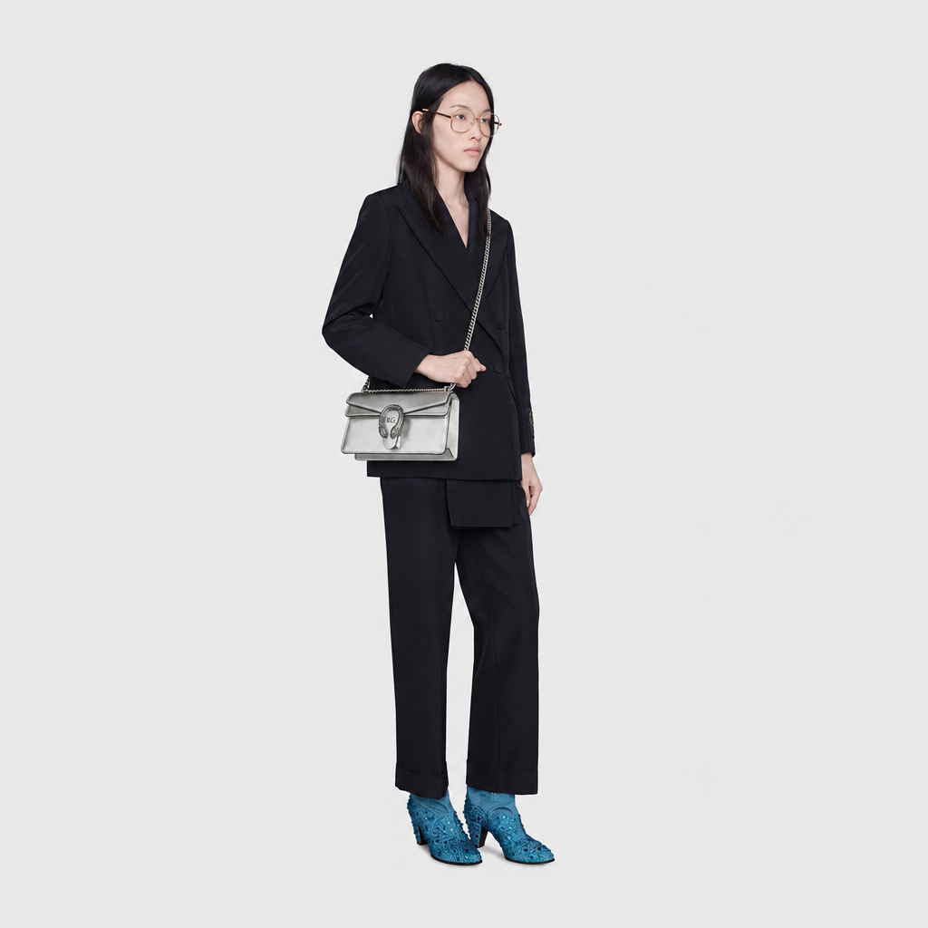Dionysus Small Shoulder Bag Metallic Silver 400249