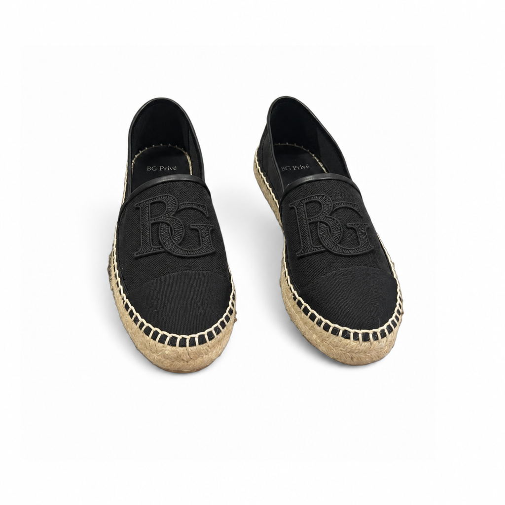 Interlocking Logo Canvas Espadrilles in Black
