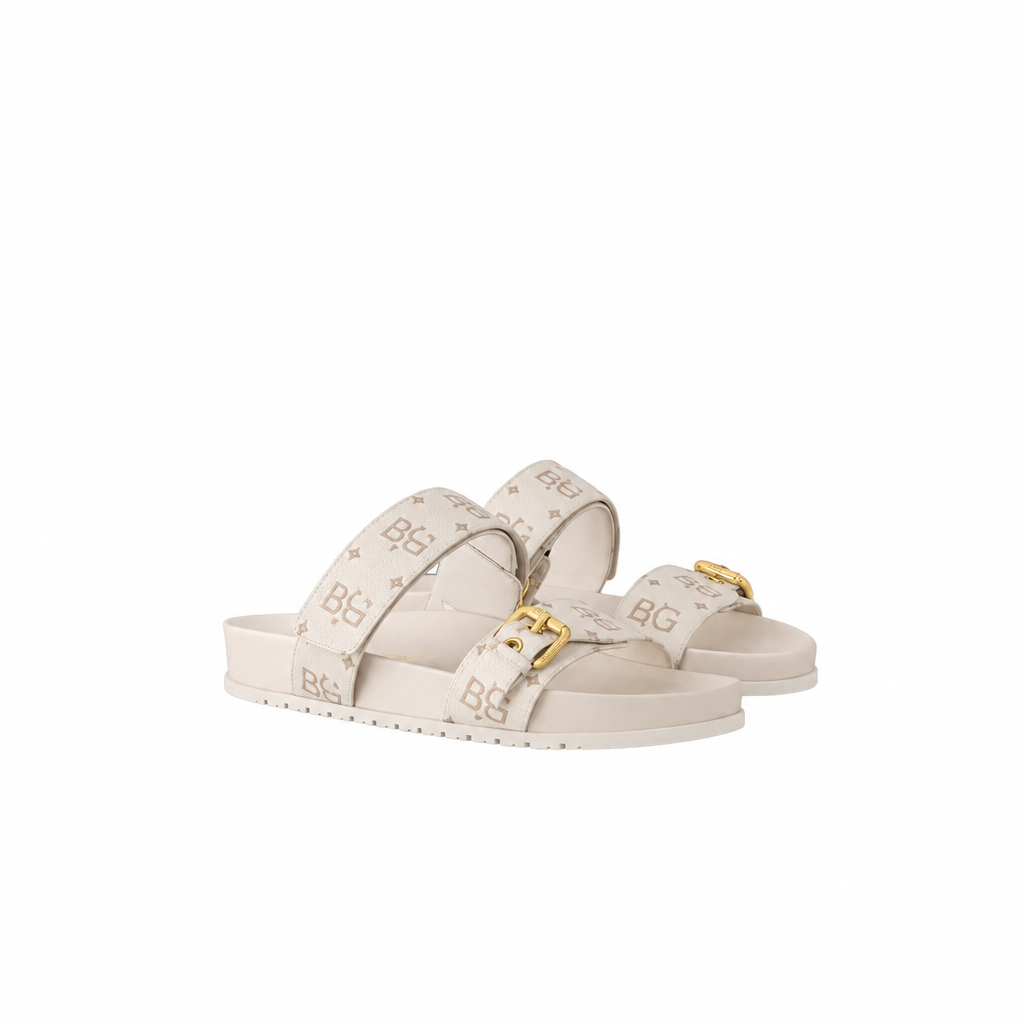 Bom Dia Flat Comfort Mule in Beige