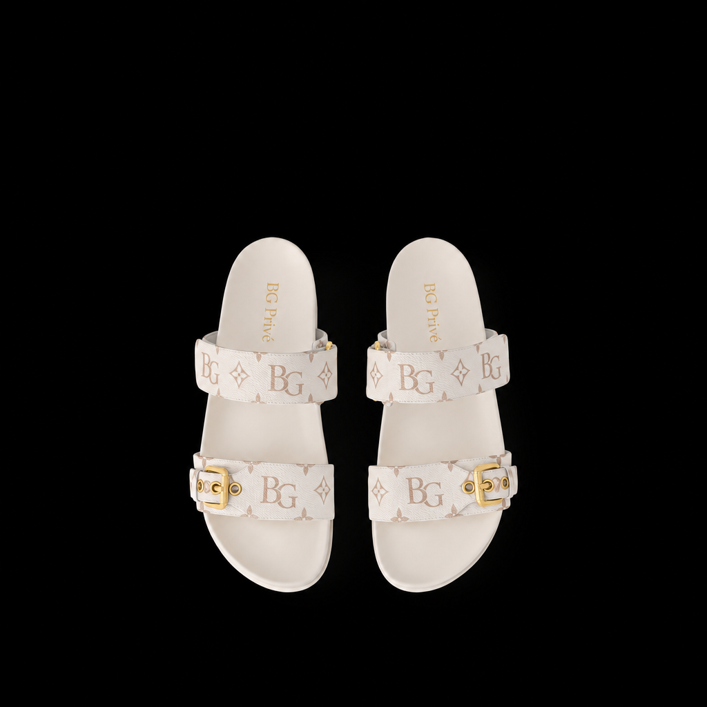 Bom Dia Flat Comfort Mule in Beige
