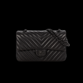 So Black Chevron Medium Classic Flap Bag
